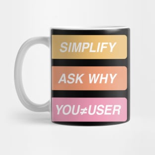 Simplify ask why you are not the user Mug